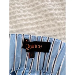Quince Organic Cotton Striped Pull-On Boxer Shorts Blue Size L thumbnail 3