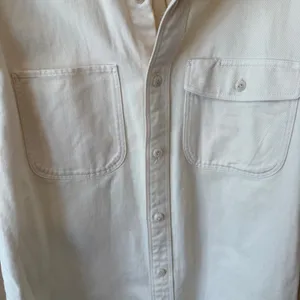 Madewell Women Cotton Button Up Shirt XL Ivory Easy Fit Twill Shacket Utility thumbnail 5