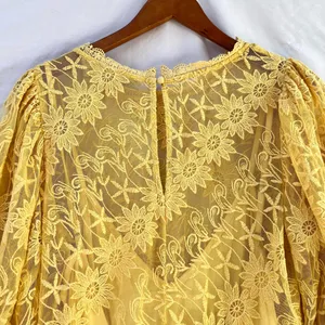 FREE PEOPLE x JEN’S PIRATE BOOTY NWOT VILLANOVA LACE PUFF SLEEVE MINI DRESS MED thumbnail 7
