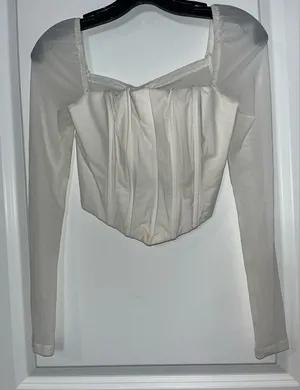 Princess Polly Gypsie Mesh Renaissance Coquette Soft Girl Blouson Corset Top US6 thumbnail 1