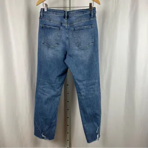 Vervet Size 30 Blue High Rise Distressed Raw Hem Straight Leg Crop Jeans Cali thumbnail 2