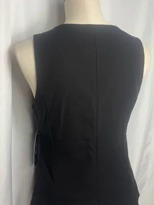 Black Button Front V-neck Sleeveless casual business Tailored Vest Top M NWT thumbnail 5