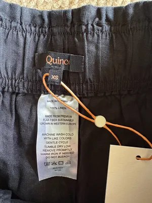 NWT QUINCE European Linen High Waisted Shorts Black Size XS thumbnail 6