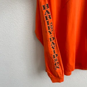 Harley Davidson 2009 Orange Laramie, Wyoming Biker Graphic Long Sleeve Tee thumbnail 7