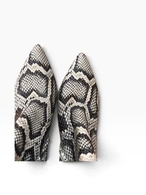 Marc Fisher Snake-Print Pointed Toe Women's Ankle Boots - Black & White thumbnail 5