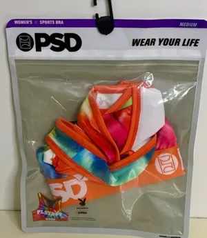 NWT PSD PlayBoy Sports Bra Medium Orange thumbnail 1