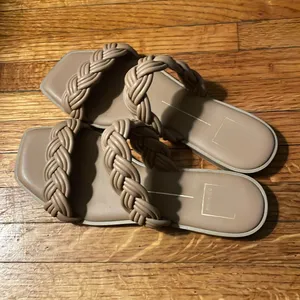 Dolce Vita Women's Braided Faux Leather 2 Strap Shoe Sandals Tan Beige Size 7.5 thumbnail 4