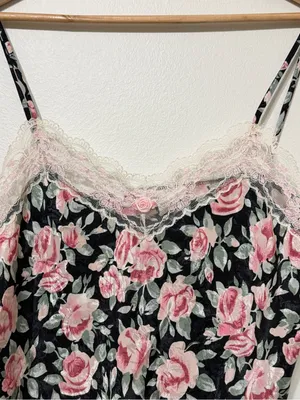 Vintage Floral Lace Cami Size Medium Tank Top USA Sears 90s Y2K thumbnail 2