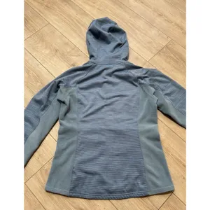 The North Face Womens‎ Blue Gray Full Zip Ribbed Fleece Hoodie Jacket Size M thumbnail 4