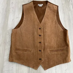 Gallagher Vintage Brown Genuine Leather Vest Medium Women’s Western Boho Biker thumbnail 1