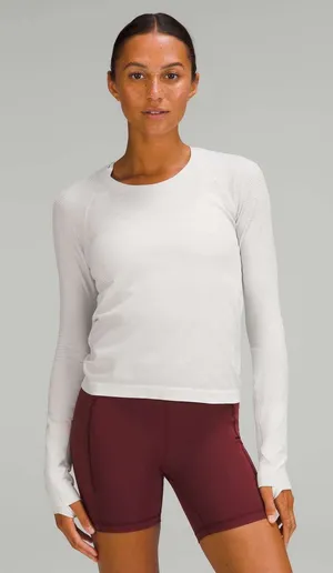 Lululemon Swiftly Tech Long Sleeve Shirt 2.0 tee Tempo Stripe White Chrome thumbnail 1