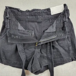American Eagle Womens Mom Short Size 4 Black Denim‎ Paperbag Super High Rise NEW thumbnail 8