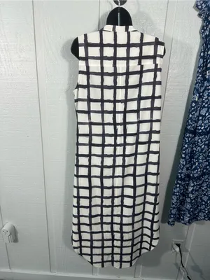 Crosby Black and White Button Down Dress Size Large EUC thumbnail 9