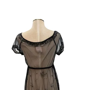 Free People Sequined Elephant Sheer Mesh Mini Dress Black‎ Embellished Size 2 thumbnail 11