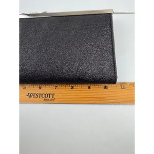 INC International Concepts Black Glitter Evening Clutch Rhinestone‎ Bow thumbnail 8