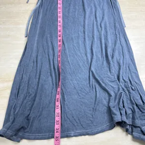 POL Womens Blue Mineral Wash Cowl Neck Fringe Open Back Sleeveless Mini Dress L thumbnail 10