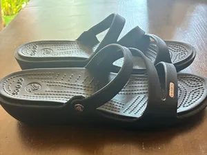 CROCS Black Dual-Strap Comfort Slides thumbnail 1