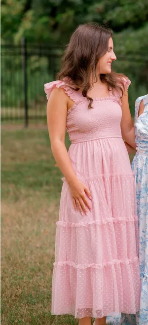 Blue Pepper Smocked Midi Dress thumbnail 2