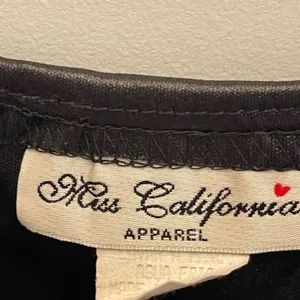 Miss California Apparel Black Camisole Top Slip Shiny‎ USA Goth 90s Vintage thumbnail 4