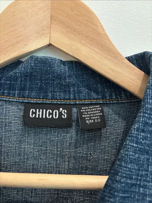 Chico’s Denim Jacket Boxy Denim Size Large thumbnail 4
