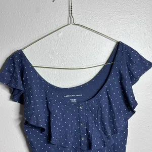 American Eagle‎ Women Off Shoulder Dotted Blue Top size XS thumbnail 3