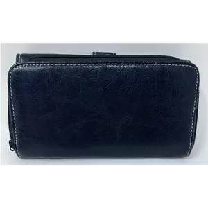 Women's‎ Black Wallet with Silver Buckle Front Lots of Compartments thumbnail 3