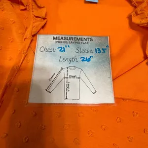 CeCe Womens Ruffle Neck Tie 3/4 Sleeve Clip Dot‎ Blouse Orange Size L thumbnail 7