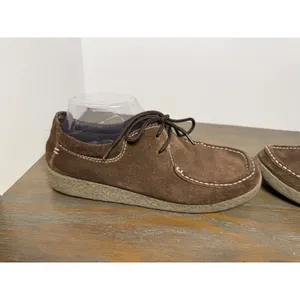 Yellow Box Brown Suede Leather Lace Up Moccasin Shoes Size 9 thumbnail 3