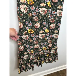 RHODE Black White Yellow Floral Lulani Crew Neck Short Sleeve Cocktail Dress 2 thumbnail 5