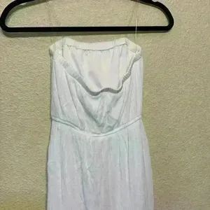 Lila Rose white maxi strapless dress sz XS beach resort vacation crochet bridal thumbnail 6