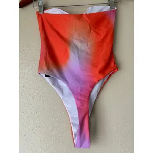 PrettyLittleThing Orange Multi Ombre Bandeau Swimsuit Size US 6 thumbnail 5