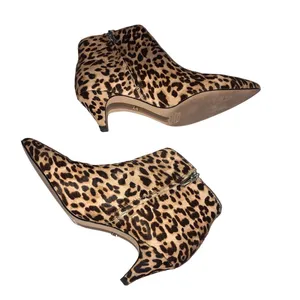 Sam Edelman Booties Size 8 Kinzey Leopard Calf Hair Kitten Heel Ankle Boots Fall thumbnail 3