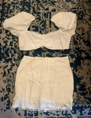 Edikted White Two Piece Skirt Set thumbnail 1