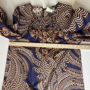 Farm‎ Rio Smocked Geometric Print Beaded Cotton Mini Dress Small Boho Abstract thumbnail 14