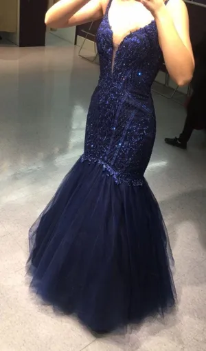 Prom shop Prom Dress Blue Size 2 thumbnail 3