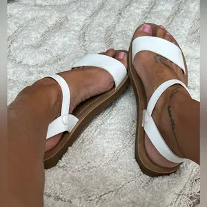 White Sandals ankle strap sz 9 thumbnail 3