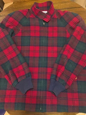 Vintage Women Pendleton Red Blue Green Plaid 100% Virgin Wool Jacket Size Large thumbnail 1