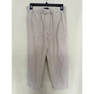 Banana Republic Utility Pants Women XS Beige Linen Blend‎ Relaxed Crop Trousers thumbnail 2