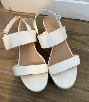 Soda White Two-Strap Slingback Sandals thumbnail 1
