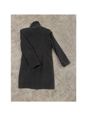 Anne Klein Gray Black Wool Blend Pea Coat Petite 8 thumbnail 4