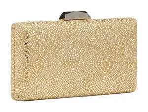 SONDRA ROBERTS Metallic Etched Box Clutch thumbnail 1