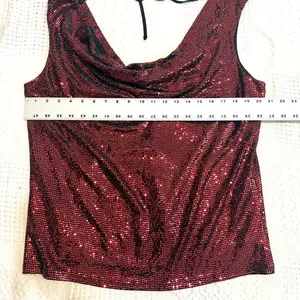 New York & Co large cowl neck low back sequin top TB2 3652 thumbnail 3