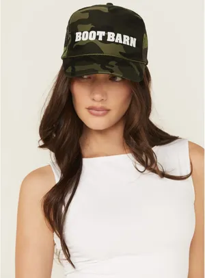 BOOT BARN CAMO PRINT LOGO BALL CAP Green thumbnail 1