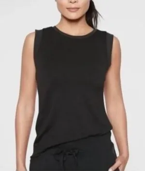 Athleta‎ Cloudlight Hybrid Tank Top Black Mesh Trim XS 404779-02 SP19 thumbnail 1
