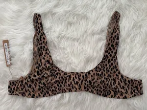 Skims Fits Everybody Micro Scoop Bralette Sienna Jaguar Print Size 4X thumbnail 1