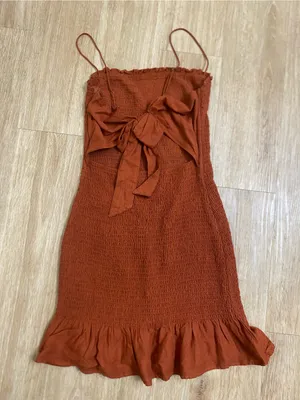 Abercrombie & Fitch Rusty Orange Smocked Mini Dress thumbnail 4