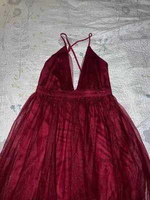 SHEIN Red Dress Sheer Tulle  thumbnail 5