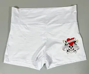 Ed Hardy White ‘Love Kills Slowly’ Skull Graphic Y2K Fold Over Shorts Bottoms Size S 🌹✨ thumbnail 1