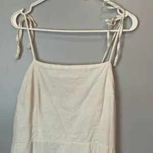 Abercrombie & Fitch Linen Blend Knee Length Dress Large White #784 thumbnail 3