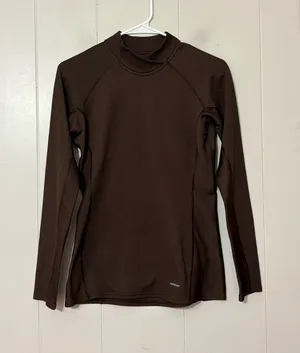Patagonia Capilene Mock Neck Long Sleeve Base Layer Brown Women’s S thumbnail 1